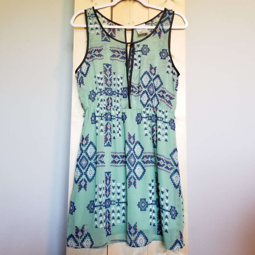 Jella Couture Tribal Print Cut-Out Dress